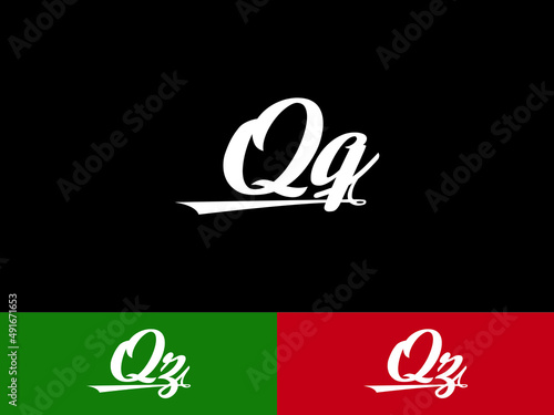 Modern QQ Signature Letter Logo, Signature Qq qq Logo For wedding cosmetics beauty flower or fashion brand