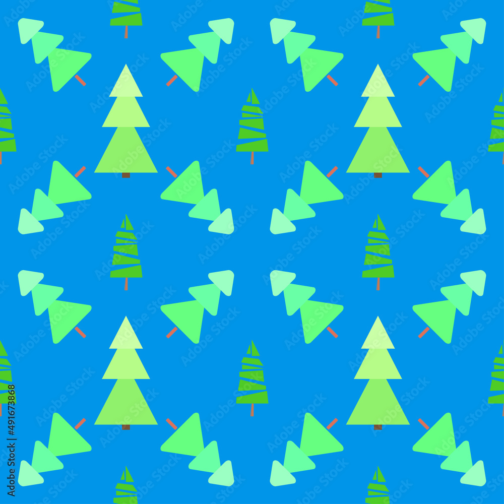 Seamless pattern with christmas trees. Abstract geometric wallpaper. Geometric art. Print for textiles, fabrics, polygraphy, posters. Greeting cards