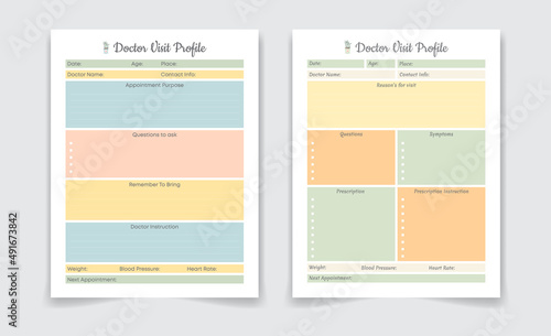 Doctor visit profile log book kdp template