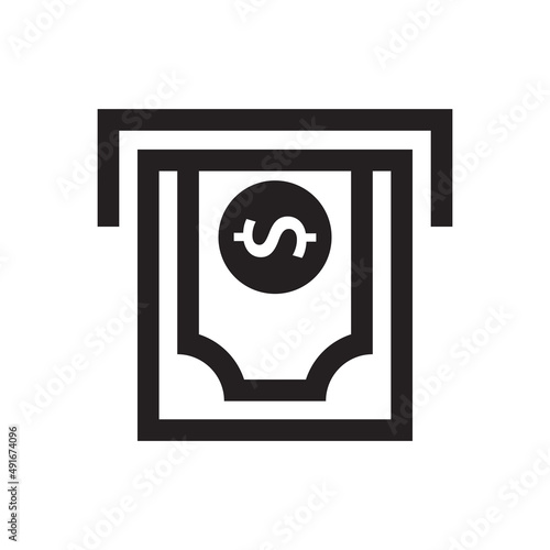 Vector illustration of atm icon. Suitabvle for design element of online payment, internet transaction, and online money transfer symbol. ATM withdrawal symbol. photo