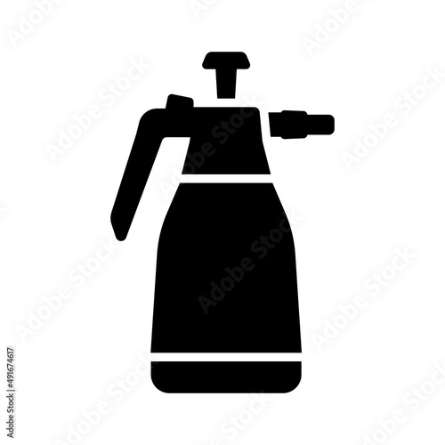 Garden hand compression sprayer pump vector icon