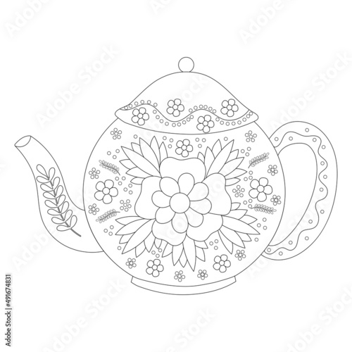 Beautiful teapot outline