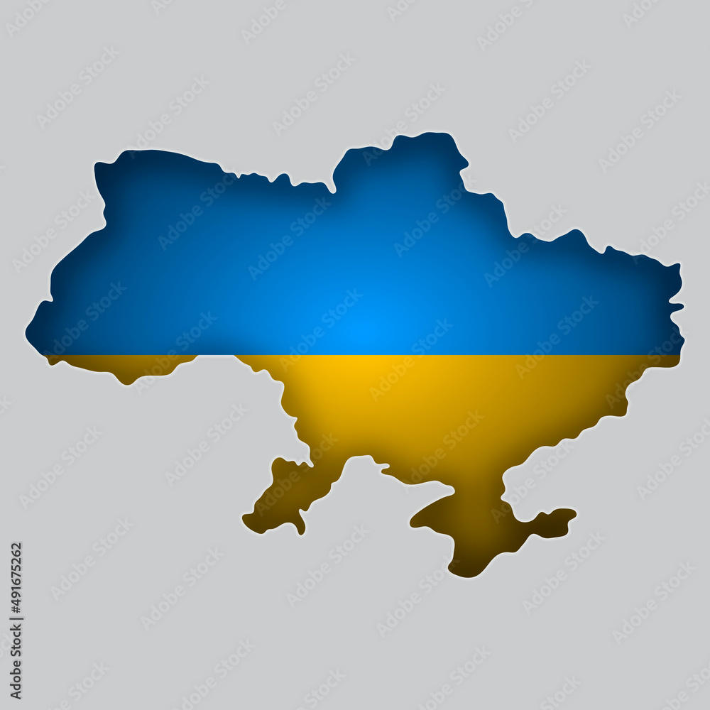 Ukraine map. Flag Incorporated Into the Map of Ukraine. Vector illustration. Ukraine map. Flag Incorporated Into the Map of Ukraine. Vector illustration.