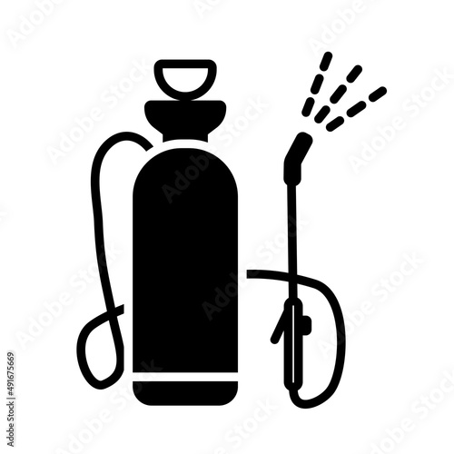 Garden sprayer isolated vector glyph icon