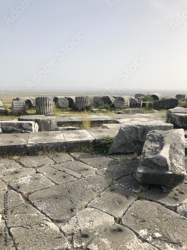 ruins of the city priene ancient greek city photo