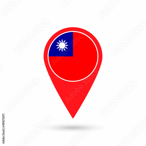 Map pointer with contry Taiwan. Taiwan flag. Vector illustration. Free Download Map pointer with contry Taiwan. Taiwan flag. Vector illustration. - GFXLoad