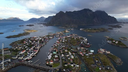 Soccer Stadium at Henningsvær in Norway Lofoten