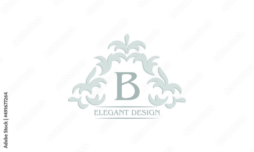 Vector logo with the letter B. Can be used for jewelry, beauty and fashion industry. Great for logo, monogram, invitation, flyer, menu, brochure, background or any desired idea.
