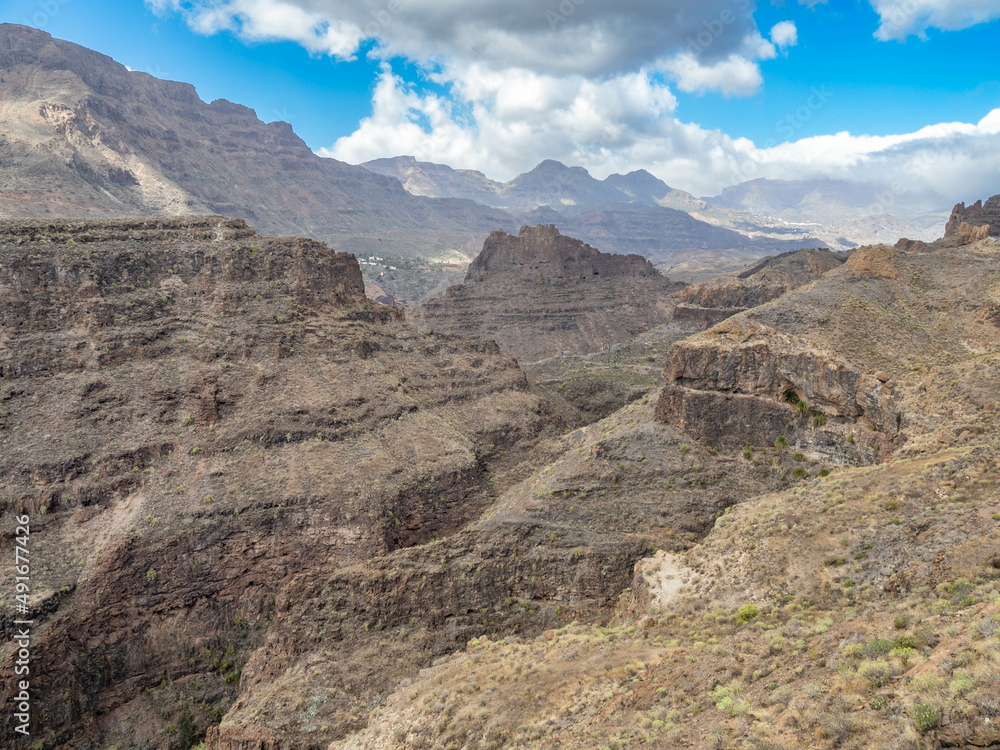 View of Ansite Fortress from Guriete viewpoint, Grand Canary Island, Spain