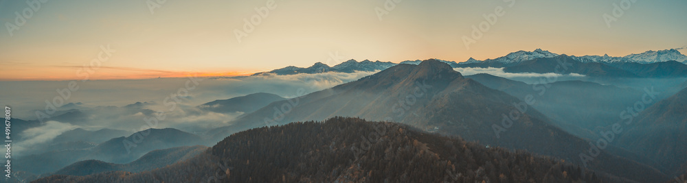 Bielmonte Oasi Zegna Panoramic View, Drone shot Italy, Biella