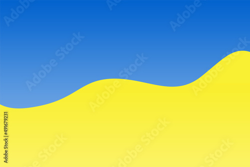 Ukraine national flag. Horizontal banner. Blank. Symbol, poster, card template, background. Vector illustration.