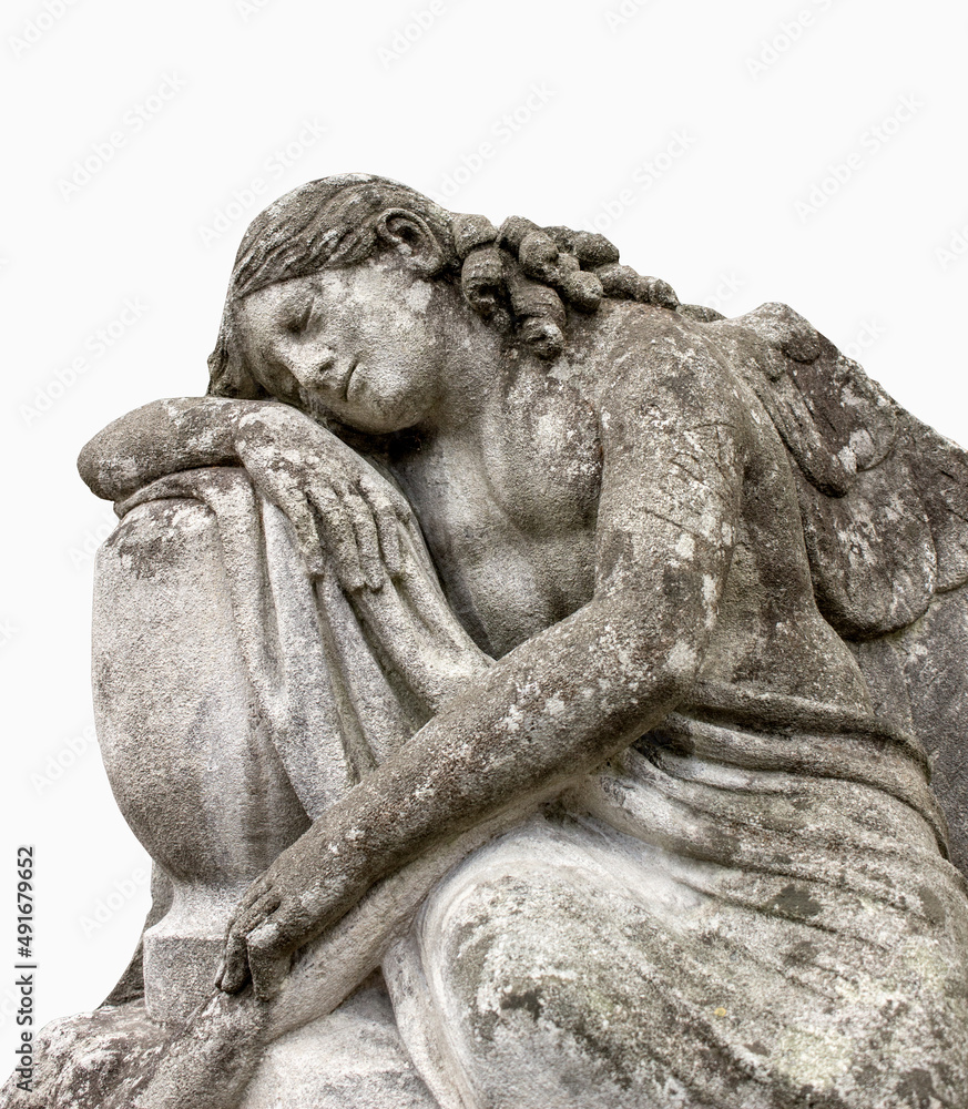 Tired, wounded, lonely angel. Death and sorrow Tired, wounded, lonely angel. Death and sorrow