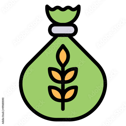 Zakat bag filled line color icon. Can be used for digital product, presentation, print design and more.