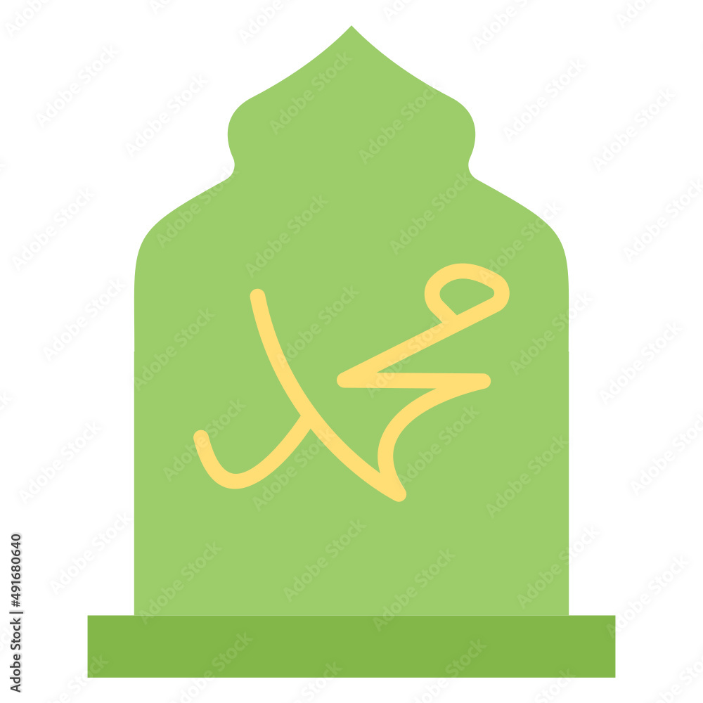 Muhammad sign flat icon. Can be used for digital product, presentation ...