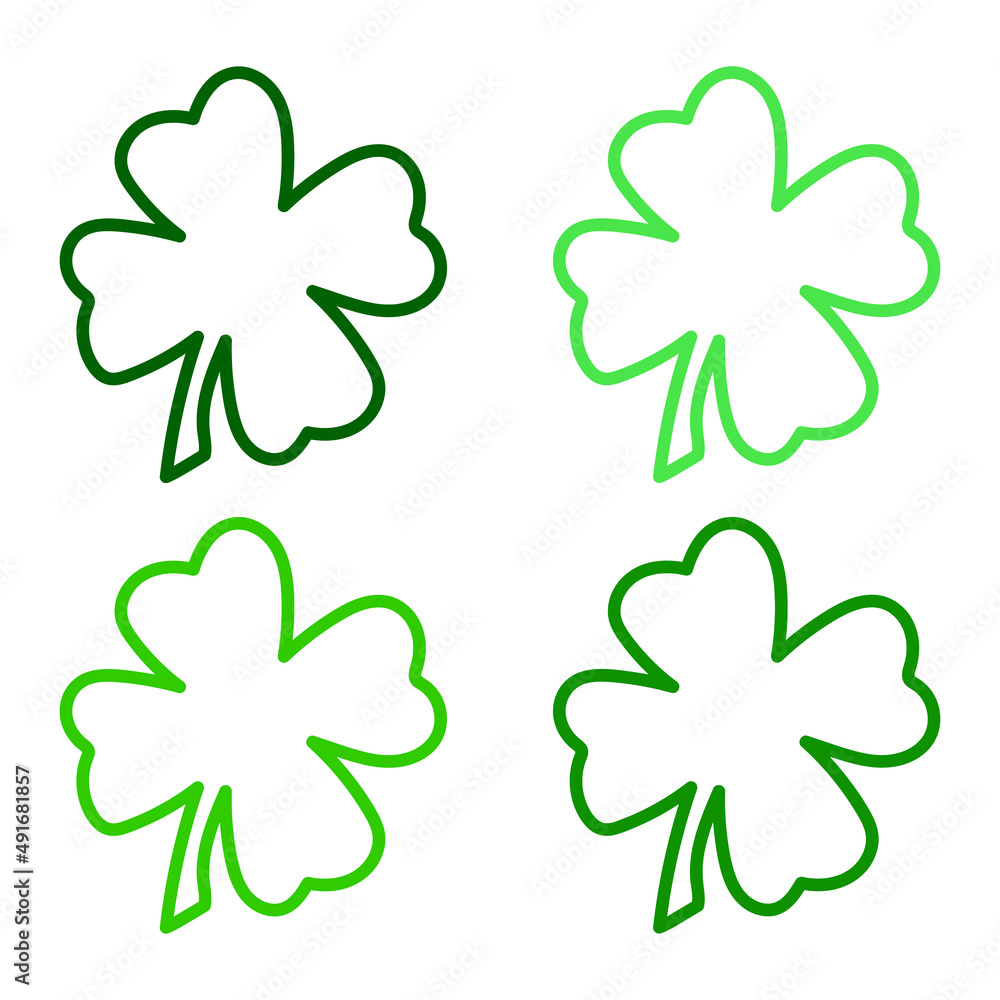Fototapeta premium Vector Hand Drawn Doodle Green Shamrock