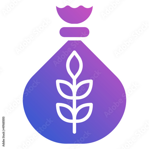 Zakat bag flat gradient icon. Can be used for digital product, presentation, print design and more.