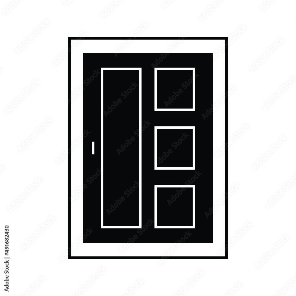 Door vector icon, Simple, flat design for web or mobile app Door vector icon, Simple, flat design for web or mobile app