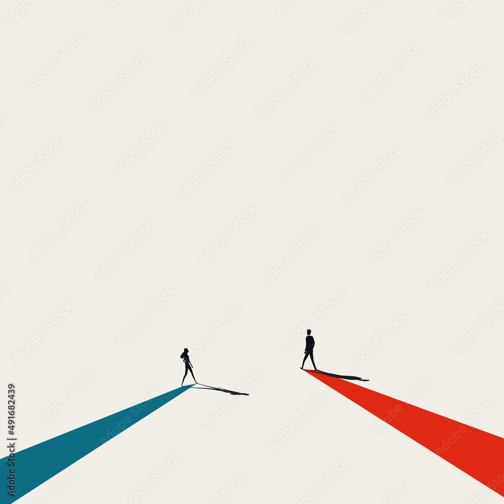 Business convergence vector concept. Symbol of coming together, agreement, partnership success. Minimal illustration Business convergence vector concept. Symbol of coming together, agreement, partnership success. Minimal illustration