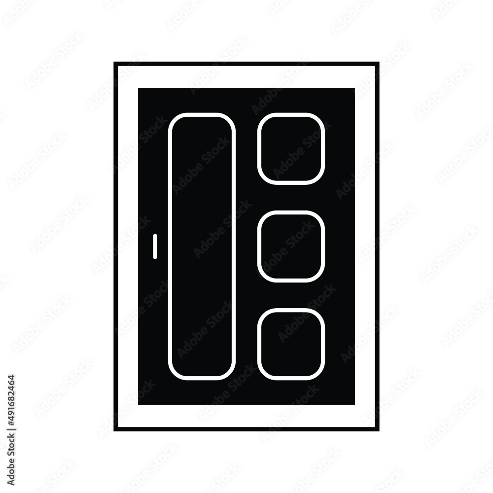 Door vector icon, Simple, flat design for web or mobile app Door vector icon, Simple, flat design for web or mobile app