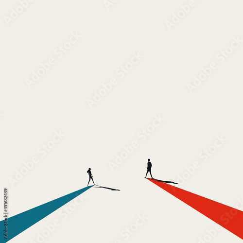 Business convergence vector concept. Symbol of coming together, agreement, partnership success. Minimal illustration