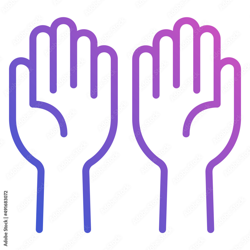 Obraz premium Prayer Hand line gradient icon. Can be used for digital product, presentation, print design and more.