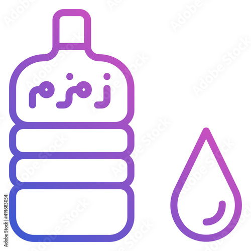 Zam zam water galloon line gradient icon. Can be used for digital product, presentation, print design and more. photo