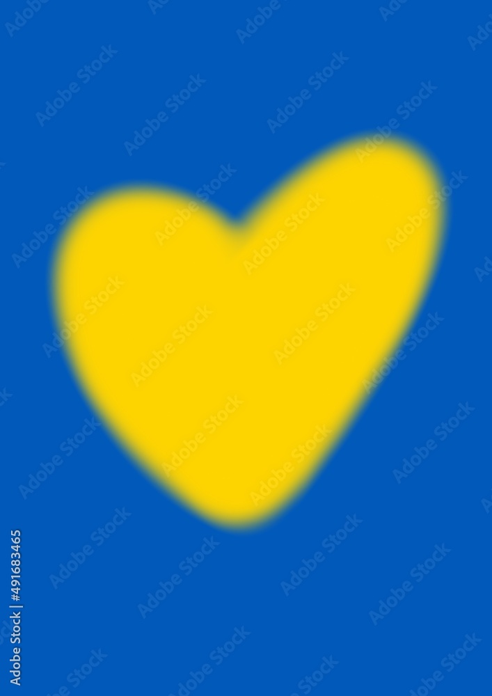 serce kolory narodowe ukrainy - obrazy, fototapety, plakaty 