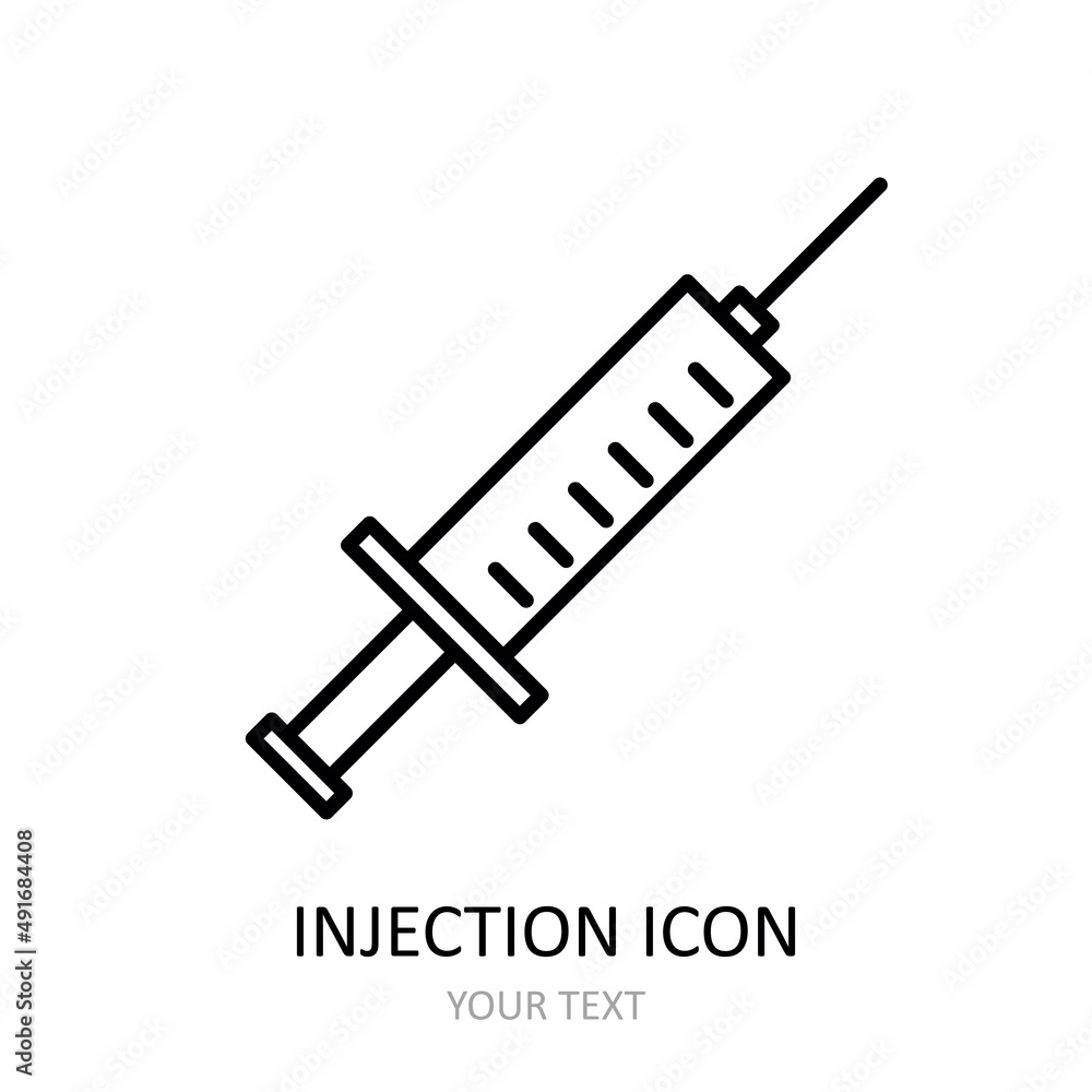 Outline vector icon - injection. Medical drawing. Outline vector icon - injection. Medical drawing.
