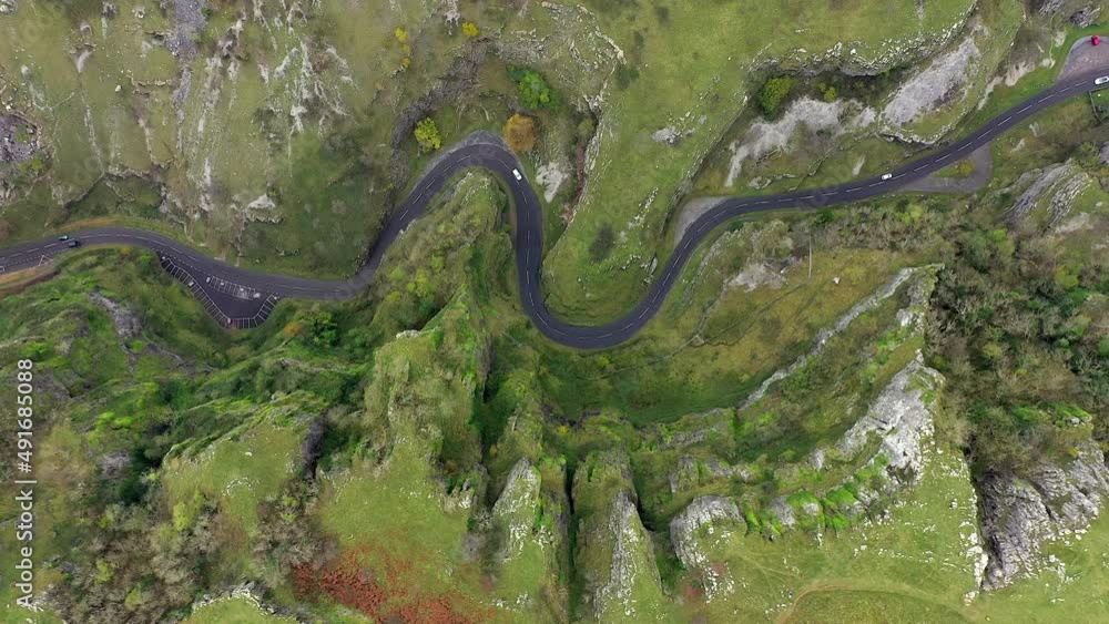 Aerial of the cliffs of Cheddar Gorge, Somerset, England Aerial of the cliffs of Cheddar Gorge, Somerset, England