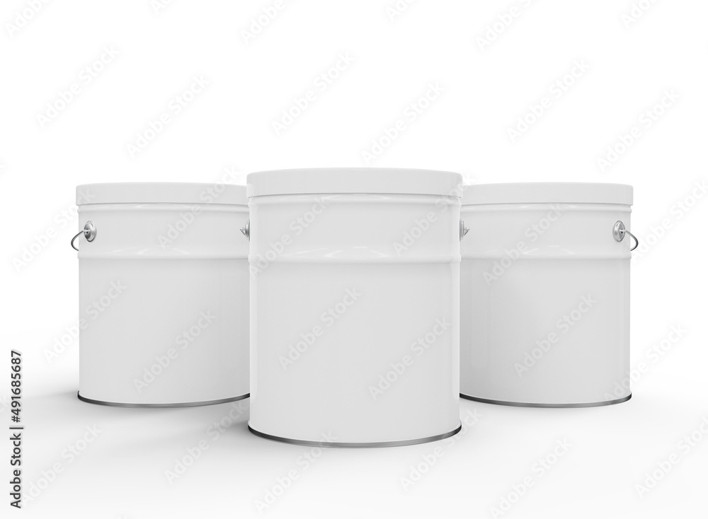 Front View of Three Paint Cans Front View of Three Paint Cans