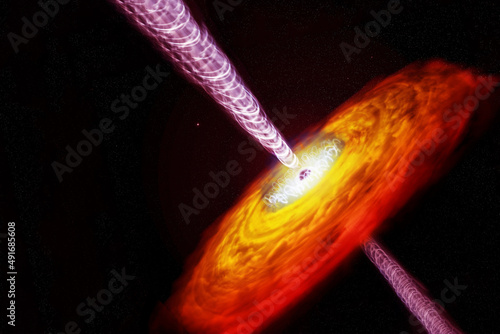 Quasar in dark space. Elements of this image furnished by NASA photo