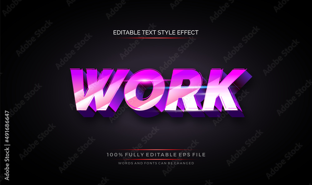 Modern editable text effect vibrant modern color shiny. Text style effect. Editable fonts vector files