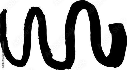 Grunge brush stroke, textured wave element