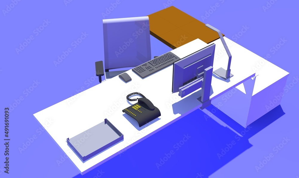 Office illustration 3D model
