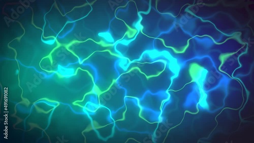 Diseño en video de fondo tipo background. Ondas similares al mar de color celeste, verde y azul eléctrico.