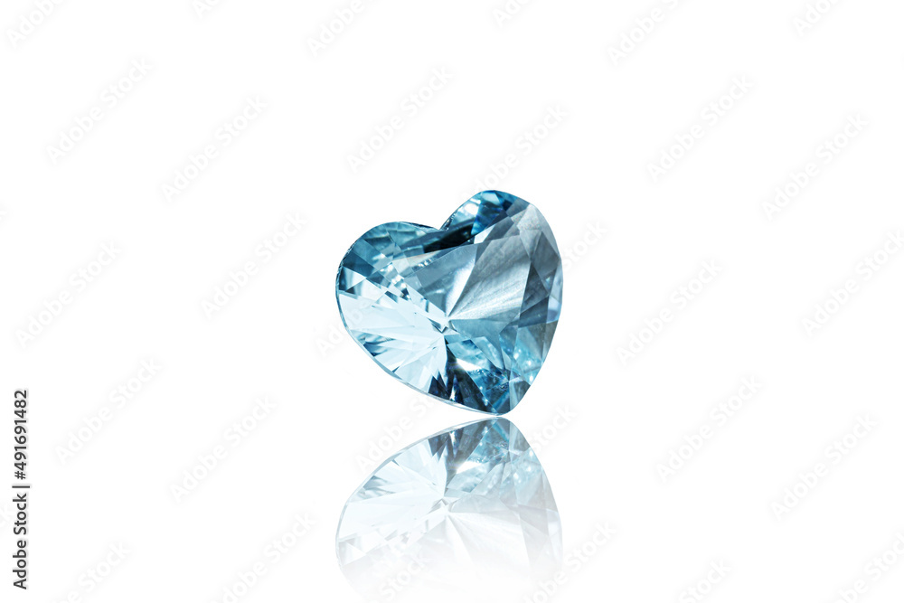 macro stone mineral faceted aquamarine on a white background macro stone mineral faceted aquamarine on a white background
