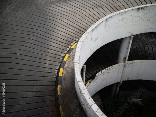 circular ramp in a parking building