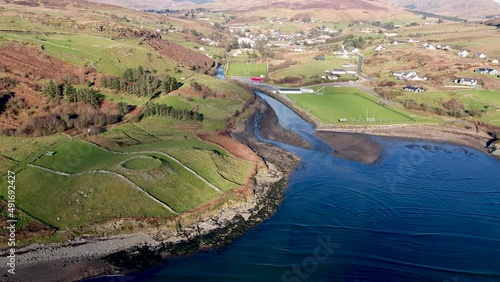 Aerial view of historic Ringfort by Kilcar in County Donegal - Ireland photo