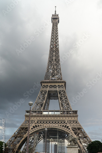 Panoramic view of iconic Eiffel Tower in Paris  France