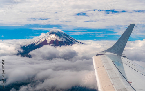 Fly over Cotopaxi volcano