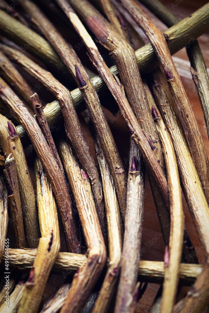 detail of a willow wicker basket detail of a willow wicker basket