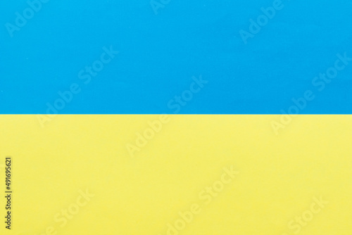 Ukrainian flag made of colored paper