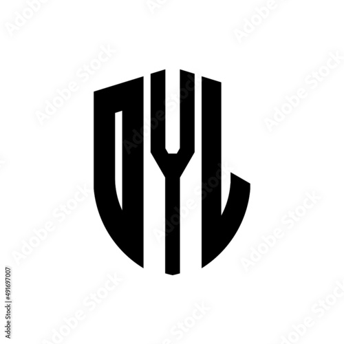 OYL letter logo design. OYL modern letter logo with black background. OYL creative  letter logo. simple and modern letter logo. vector logo modern alphabet font overlap style. Initial letters OYL  photo