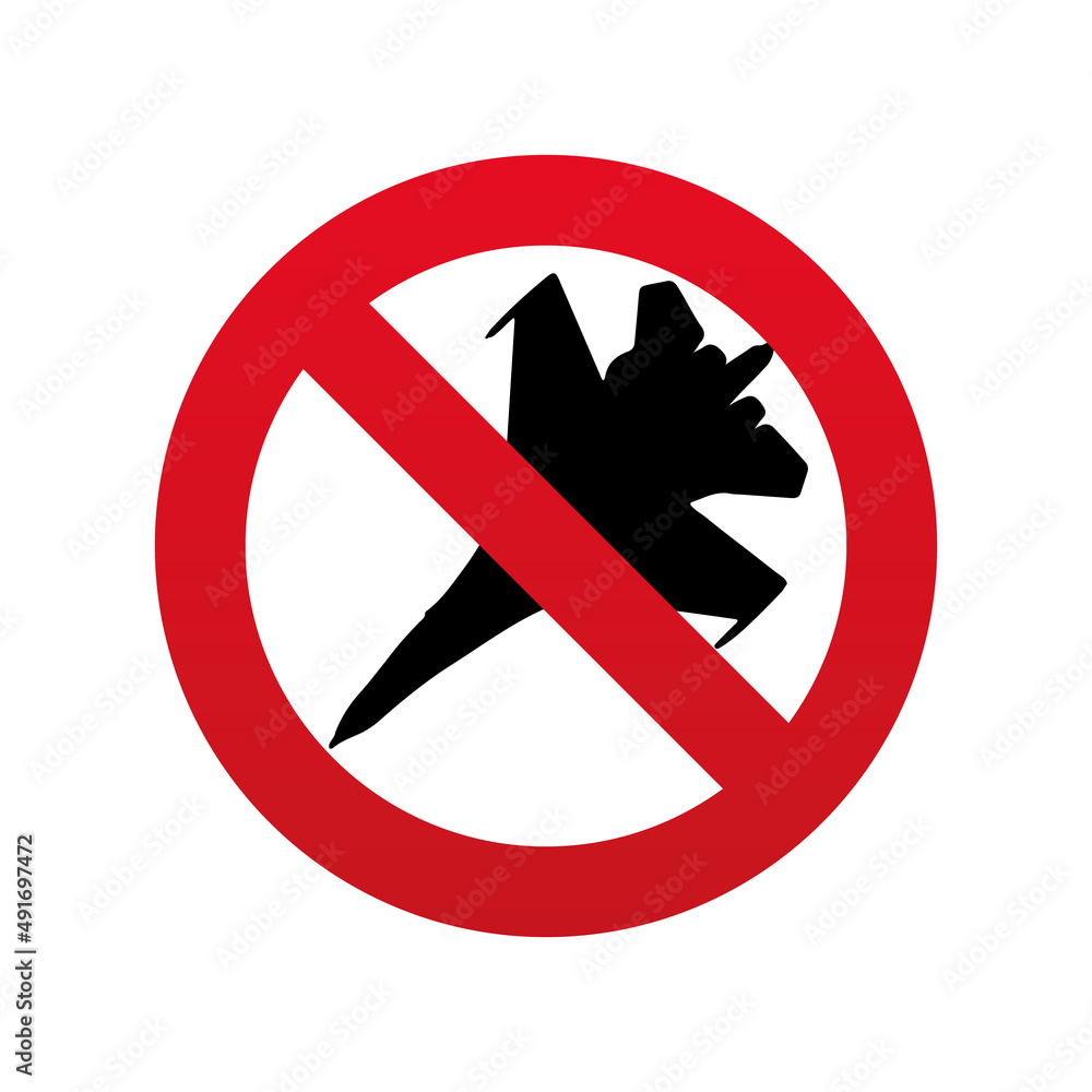 No fighter jet allowed. A symbol of against war for better life No fighter jet allowed. A symbol of against war for better life