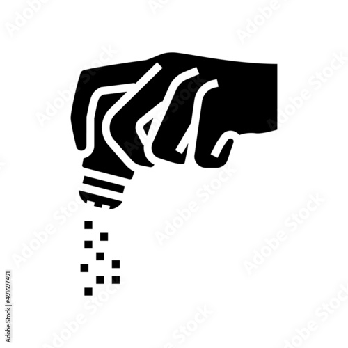 salt add glyph icon vector. salt add sign. isolated contour symbol black illustration