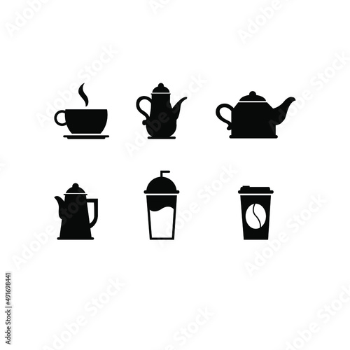 A set of coffee cup vector illustrations for icons, symbols or logos of restaurants, cafes and coffee shops. food and drink icon