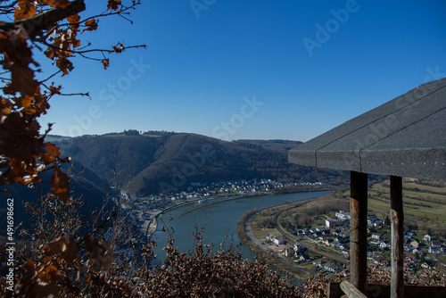 The view from the hut at the Teufelslay viewpoint on the Moselle photo