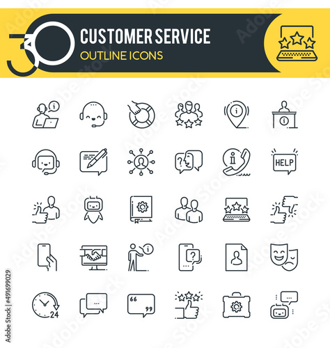 Customer Service Outline Icons