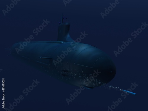 submarino clase Virginia en inmersión y en superficie