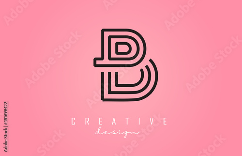 Black B Letter Logo Monogram Vector Design. Creative B Letter Icon with colorful gradient background.